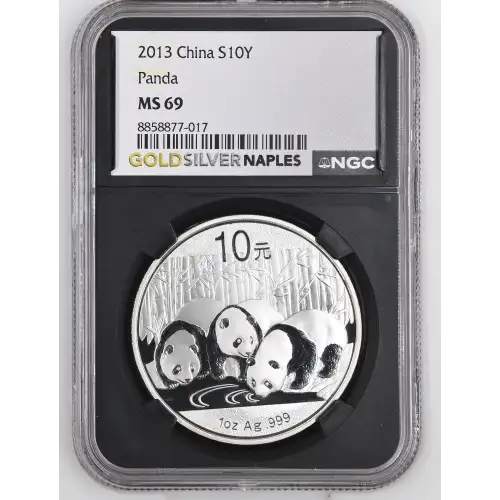 2013 - 1oz Panda Silver Coin - China 10Yn - NGC MS69 (S18A-B22)